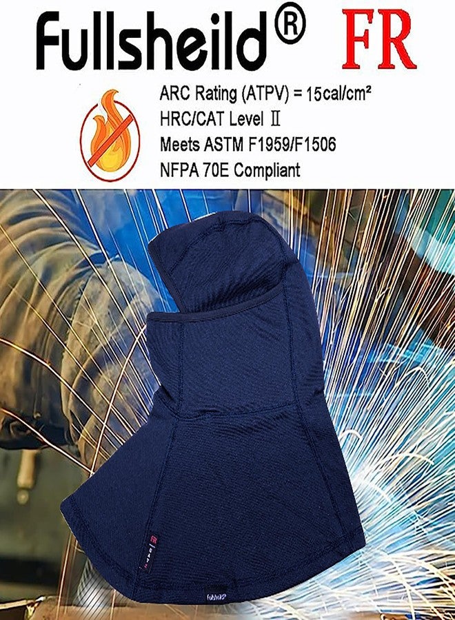 Fullsheild FR Face Mask Flame Resistant Winter Balaclava FR Face Mask Cotton Welding Balaclava Arc Rated NFPA2112 CAT2 Welding Hood 1 Pack Fleece Navy One Size - Image 3